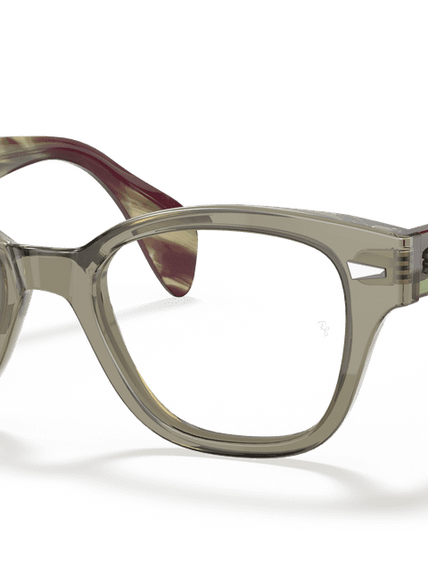 Ray-Ban Eyeglasses Unisex Rb0880 Optics Prescription - Striped Green Havana Frame Clear Lenses 49-19 Polarized