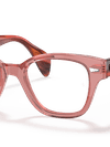 Ray-Ban Eyeglasses Unisex Rb0880 Optics Prescription - Striped Pink Havana Frame Clear Lenses 52-19