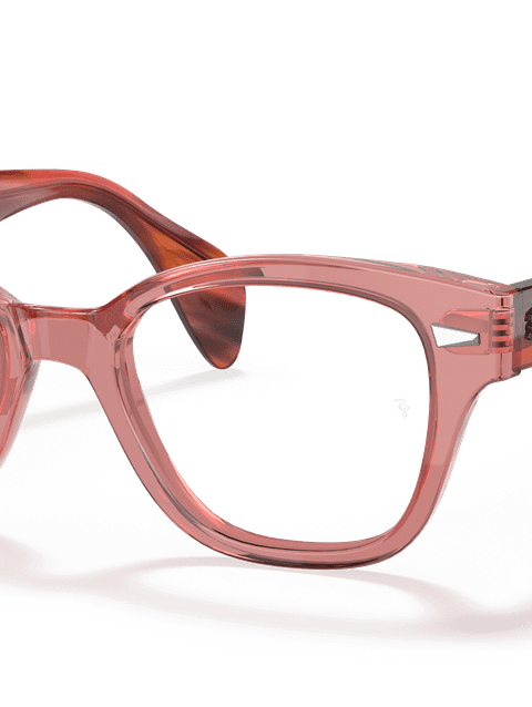 Ray-Ban Eyeglasses Unisex Rb0880 Optics Prescription - Striped Pink Havana Frame Clear Lenses 52-19