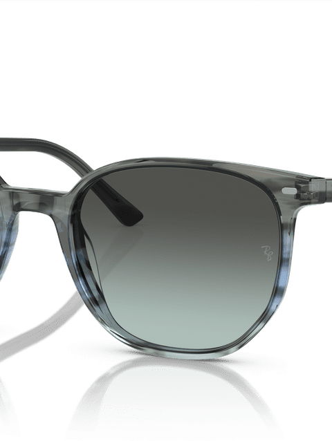 Ray-Ban Sunglasses Unisex Elliot - Striped Grey Frame Blue Lenses 52-19