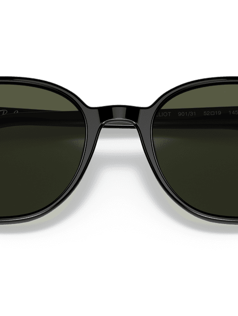 Ray-Ban Sunglasses Unisex Elliot - Shiny Black Frame Green Lenses 54-19