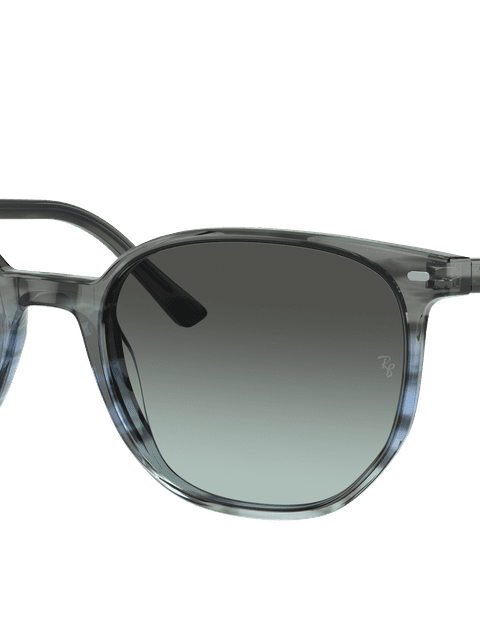 Ray-Ban Sunglasses Unisex Elliot - Striped Grey Frame Blue Lenses 54-19