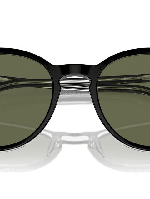 Ray-Ban Sunglasses Unisex Rb2204 - Black On Transparent Frame Green Lenses 54-18 Polarized