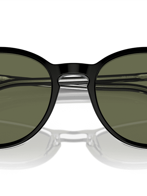 Ray-Ban Sunglasses Unisex Rb2204 - Black On Transparent Frame Green Lenses 51-20 Polarized