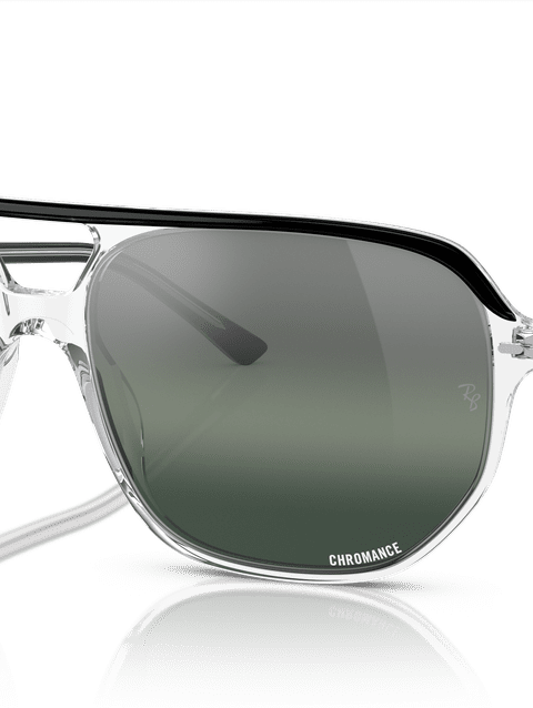 Ray-Ban Sunglasses Unisex Bill One - Black On Transparent Frame Silver Lenses 60-16 Polarized