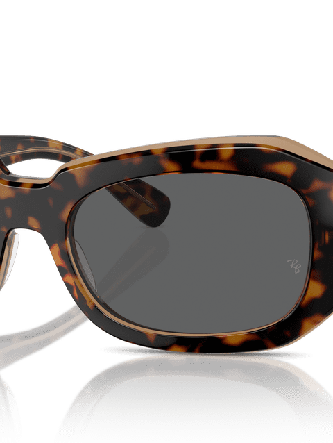 Ray-Ban Sunglasses Unisex Beate - Havana On Transparent Brown Frame Grey Lenses 56-20