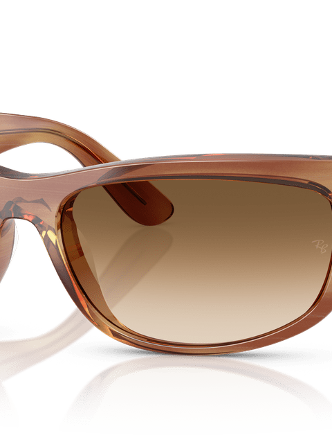 Ray-Ban Sunglasses Unisex Mega Balorama - Striped Brown Frame Brown Lenses 60-19