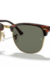 Ray-Ban Sunglasses Unisex Clubmaster Classic - Tortoise On Gold Frame Green Lenses 51-21 Polarized