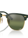 Ray-Ban Sunglasses Unisex Clubmaster Chromance - Green Frame Silver Lenses 49-21 Polarized