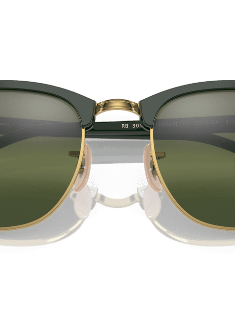 Ray-Ban Sunglasses Unisex Clubmaster Chromance - Green Frame Silver Lenses 49-21 Polarized