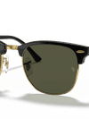 Ray-Ban Sunglasses Unisex Clubmaster Classic - Black On Gold Frame Green Lenses 51-21