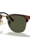 Ray-Ban Sunglasses Unisex Clubmaster Classic - Tortoise On Gold Frame Green Lenses 49-21