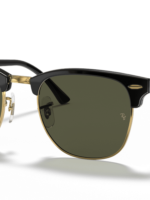 Ray-Ban Sunglasses Unisex Clubmaster Classic - Black Frame Green Lenses 55-19