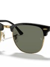 Ray-Ban Sunglasses Unisex Clubmaster Classic - Black Frame Green Lenses 55-19 Polarized